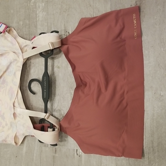 💕VINCE CAMUTO💕 Lounge Bralettes ~ Cream Floral & Solid Mauve Pink 1X NWT - Picture 2 of 10